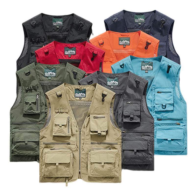 Leather Work Vest For Men - Multi-pocket Work Vest Workwear Summer Quick-drying