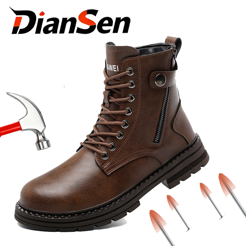 Leather Work Fabric - Steel Toe Safety Shoes Man Anti-Puncture