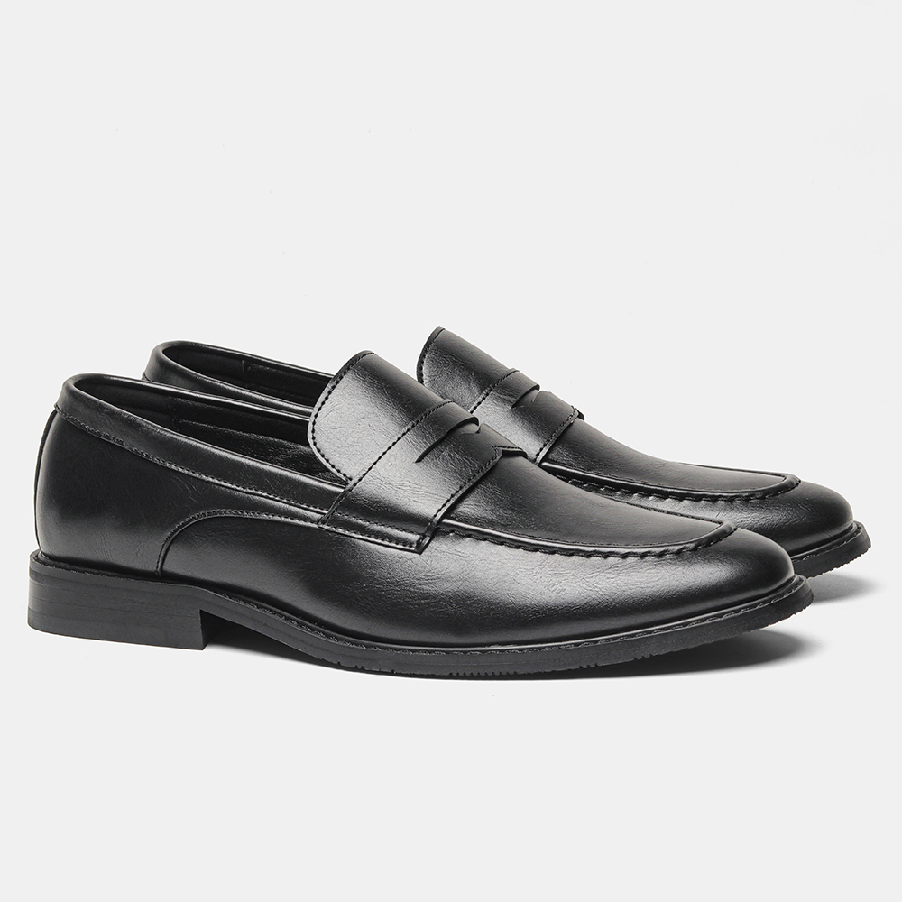 Men's Black Penny Loafers Clas - Leatherworking Classic ulasan dan harga