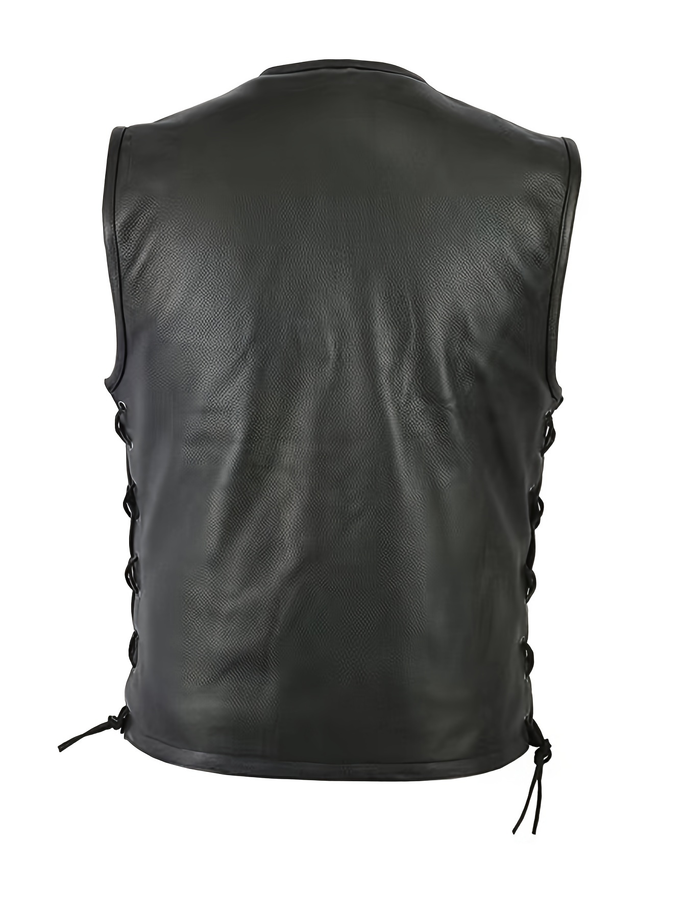 Men Solid Color Vest Motorcycl - Leather Work Vest For Men ulasan dan harga