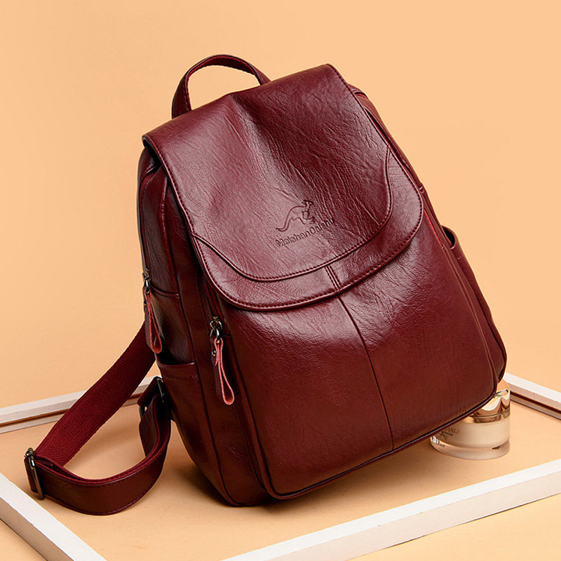 Vintage Soft Leather Backpack  - Leatherwork Letters ulasan dan harga