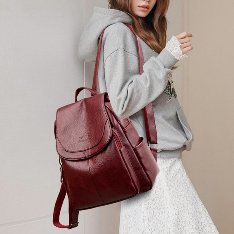 Vintage Soft Leather Backpack  - Leatherwork Letters ulasan dan harga