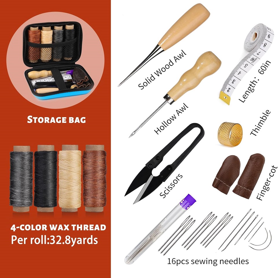 BUDDUR Leather Sewing Tools Ki - Leatherwork Tool Kit ulasan dan harga