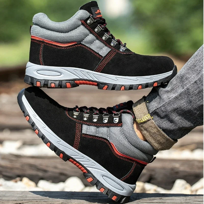 High Quality Men Safety Boots  - Leather Work Fabric ulasan dan harga