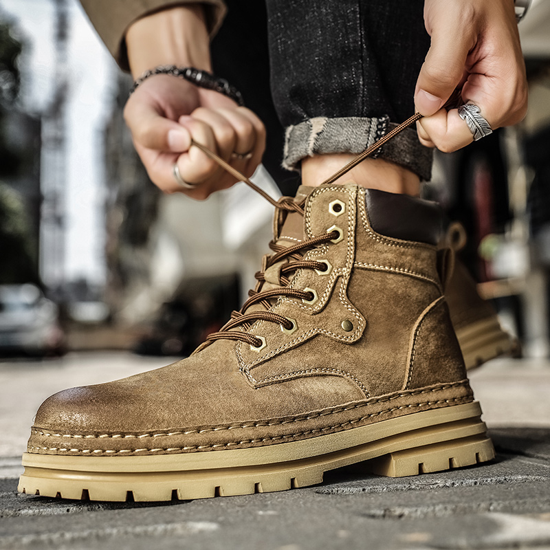 Men's Fashion Spring Platform  - Leather Work Fabric ulasan dan harga