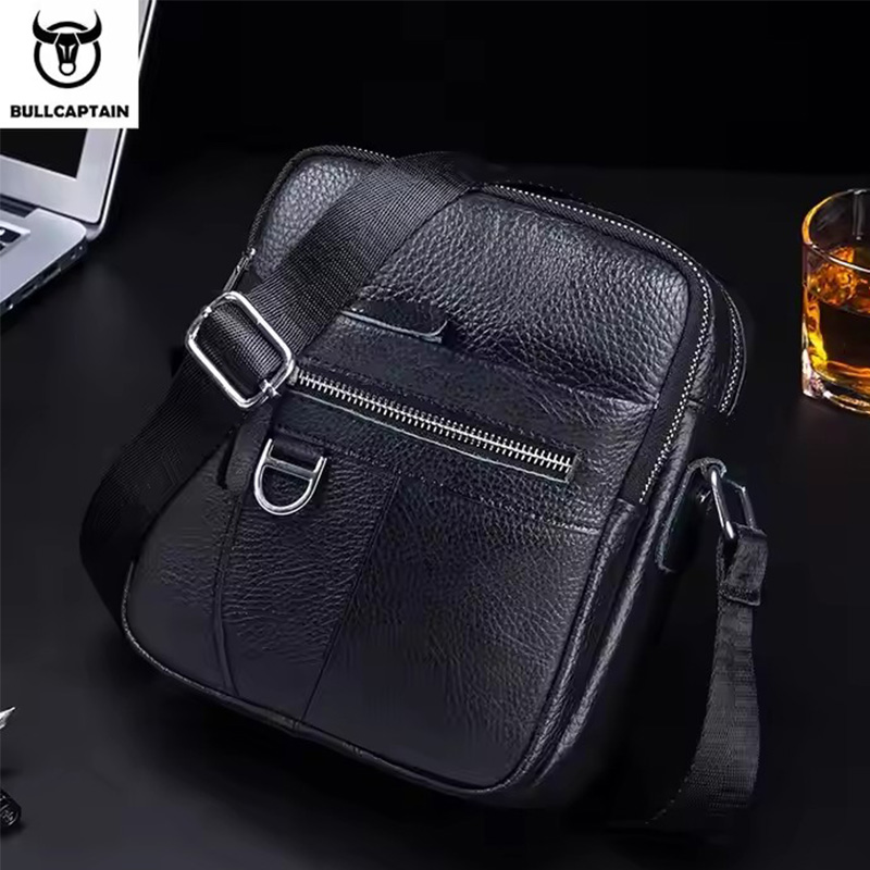 BULLCAPTAIN Mens Leather Messe - Leatherwork Letters ulasan dan harga