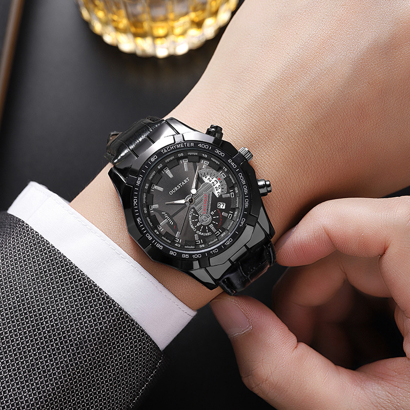 Men's Quartz Watches Calendar  - Leatherworking Classic ulasan dan harga