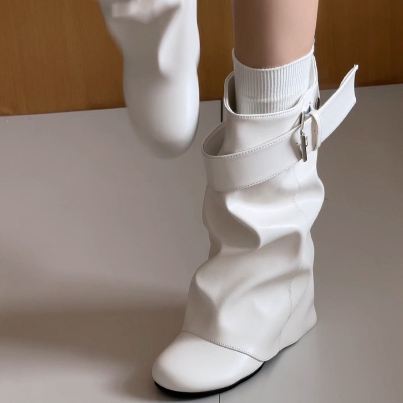New Women Slouchy Mid Calf Lea - Belt Buckle Blank ulasan dan harga