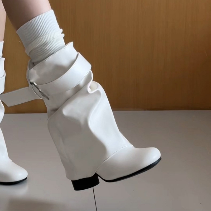 New Women Slouchy Mid Calf Lea - Belt Buckle Blank ulasan dan harga
