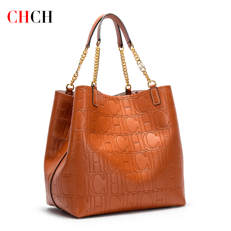 CHCH Women's Tote Bag 2024 New - Leatherwork Letters ulasan dan harga