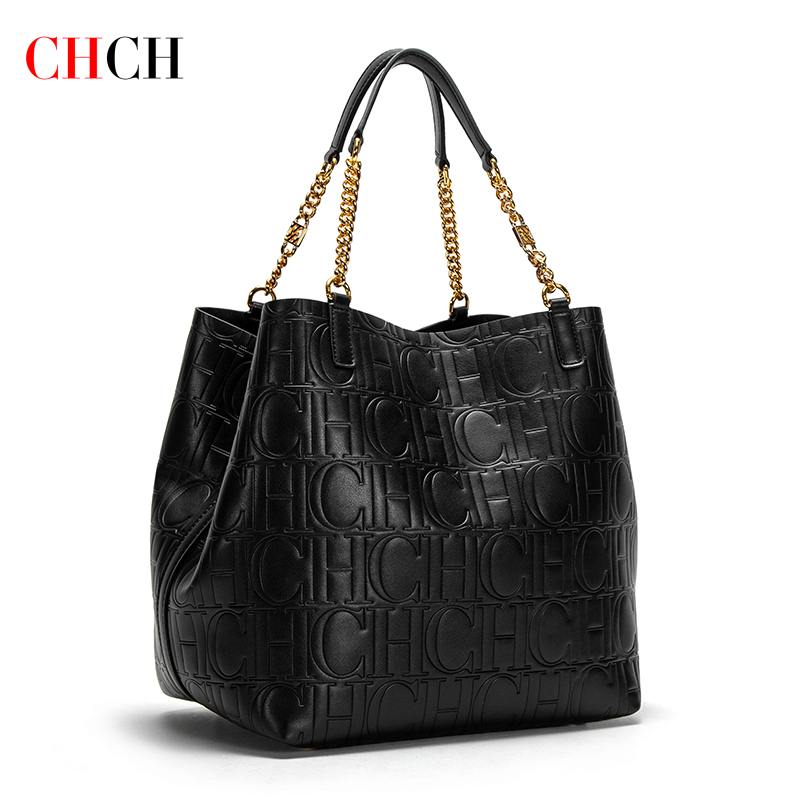 CHCH Women's Tote Bag 2024 New - Leatherwork Letters ulasan dan harga