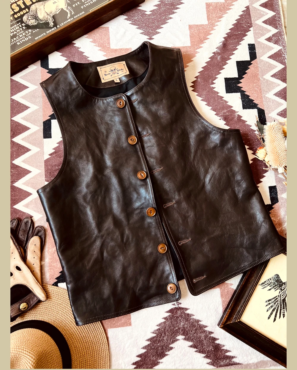 YR!Free shipping.Japanese Vint - Leather Work Vest For Men ulasan dan harga