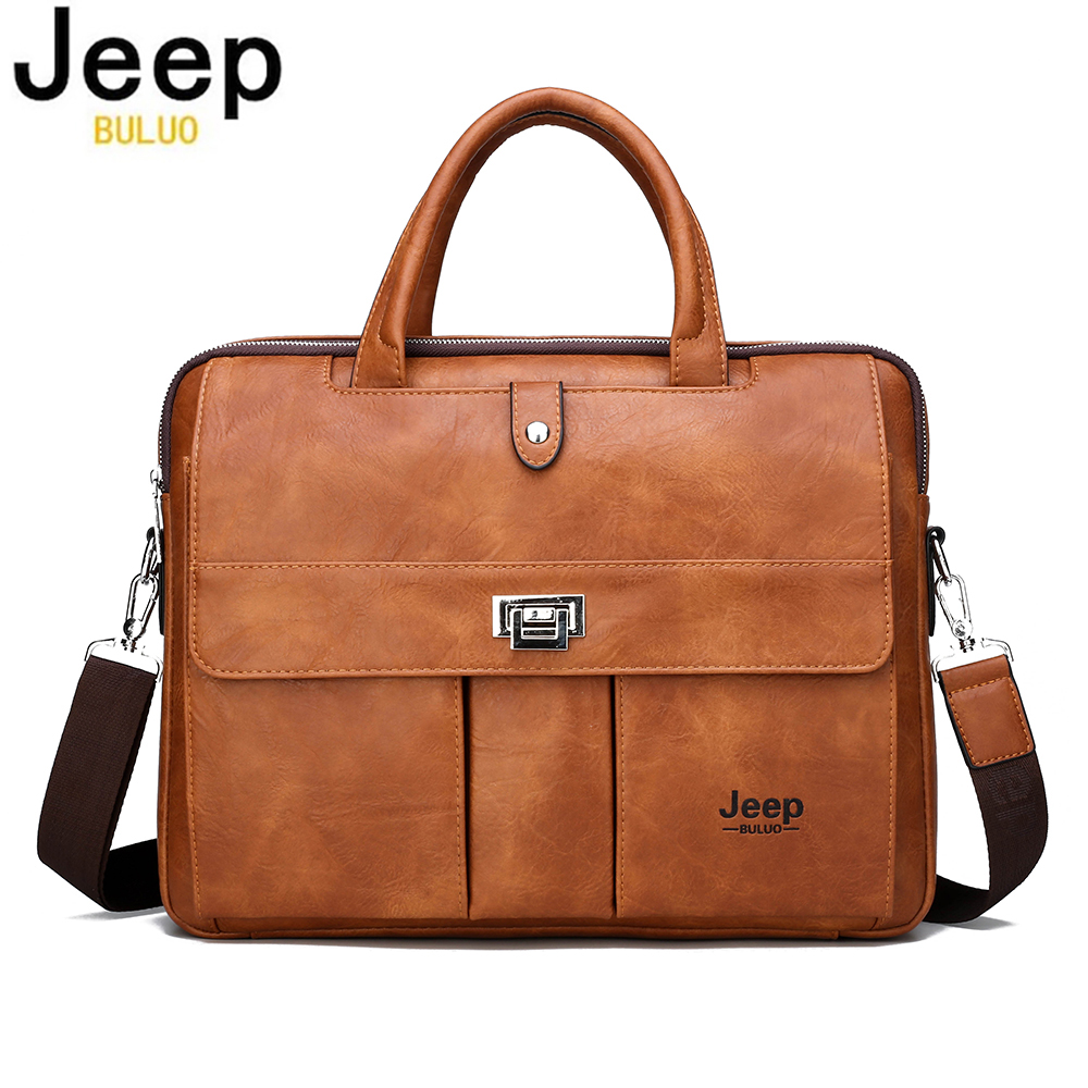 Jeep Buluo Men's Leather Brief - Leatherwork Letters ulasan dan harga